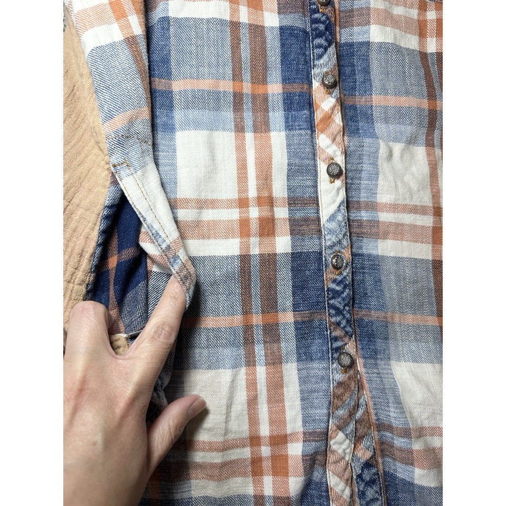 Aratta Silent Journey SMALL Boho Peacock Embroidered Bell Sleeve Button Up Shirt - Picture 4 of 13